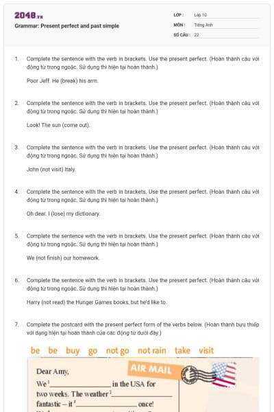 Grammar: Present perfect and past simple