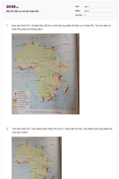 Bài 29: Dân cư xã hội châu Phi