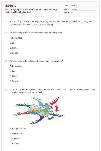 Giải Tin học lớp 6 Kết nối tri thức Bài 14: Thực hành tổng hợp: Hoàn thiện Sổ lưu niệm