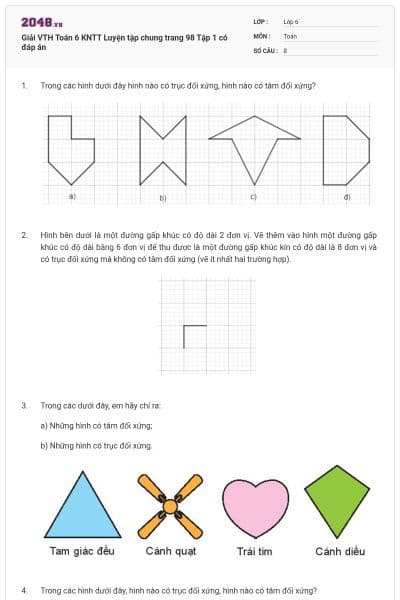 Giải VTH Toán 6 KNTT Luyện tập chung trang 98 Tập 1 có đáp án