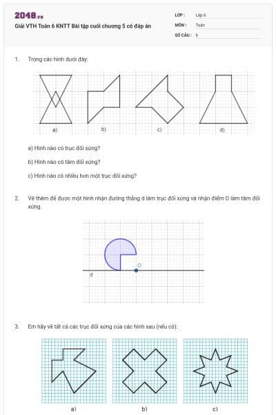 Giải VTH Toán 6 KNTT Bài tập cuối chương 5 có đáp án