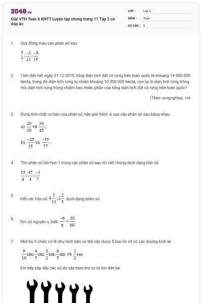 Giải VTH Toán 6 KNTT Luyện tập chung trang 11 Tập 2 có đáp án