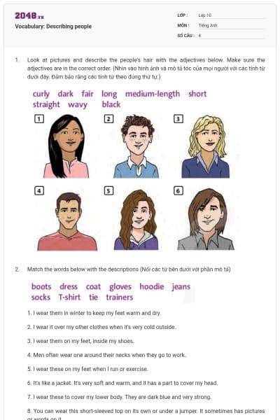 Vocabulary: Describing people