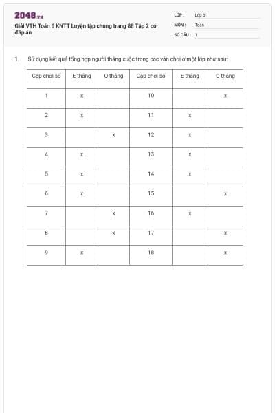 Giải VTH Toán 6 KNTT Luyện tập chung trang 88 Tập 2 có đáp án