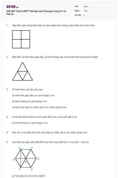 Giải SBT Toán 6 KNTT Bài tập cuối Chương 4 trang 97 có đáp án