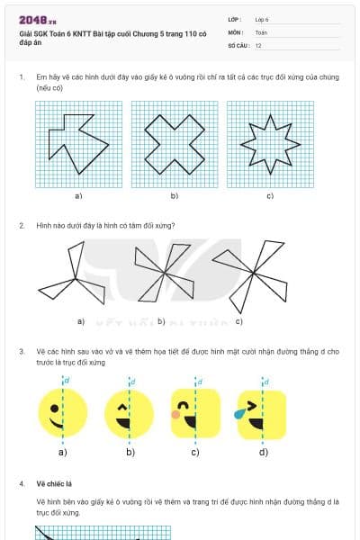 Giải SGK Toán 6 KNTT Bài tập cuối Chương 5 trang 110 có đáp án