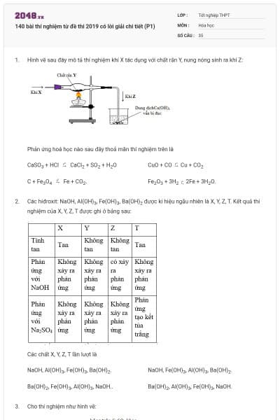 140 bài thí nghiệm từ đề thi 2019 có lời giải chi tiết (P1)