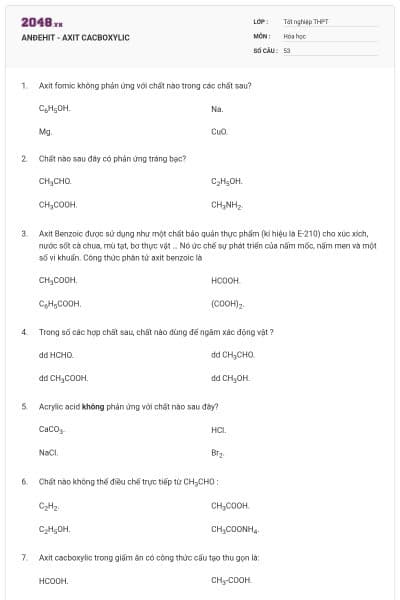 ANĐEHIT - AXIT CACBOXYLIC