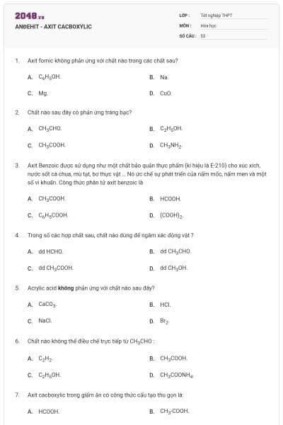 ANĐEHIT - AXIT CACBOXYLIC