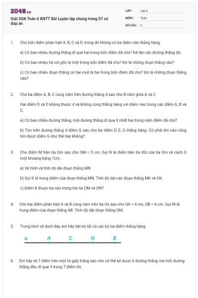 Giải SGK Toán 6 KNTT Bài Luyện tập chung trang 57 có đáp án