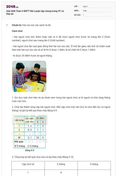 Giải SGK Toán 6 KNTT Bài Luyện tập chung trang 97 có đáp án