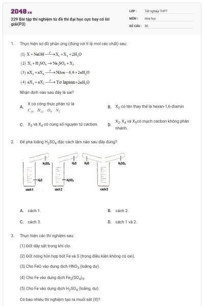 229 Bài tập thí nghiệm từ đề thi đại học cực hay có lời giải(P3)