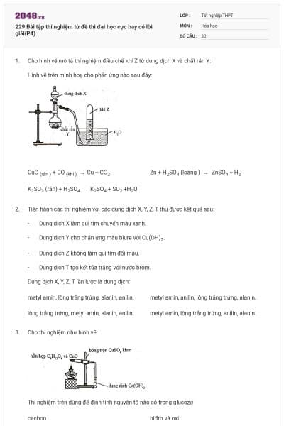 229 Bài tập thí nghiệm từ đề thi đại học cực hay có lời giải(P4)