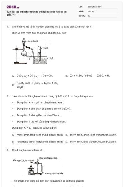 229 Bài tập thí nghiệm từ đề thi đại học cực hay có lời giải(P4)