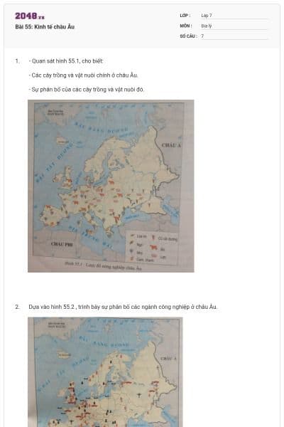 Bài 55: Kinh tế châu Âu