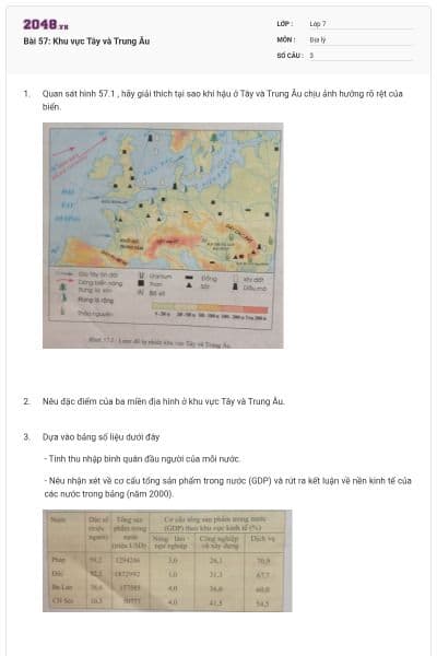 Bài 57: Khu vực Tây và Trung Âu