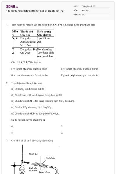 140 bài thí nghiệm từ đề thi 2019 có lời giải chi tiết (P3)