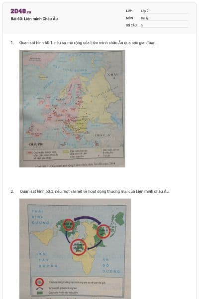 Bài 60: Liên minh Châu Âu