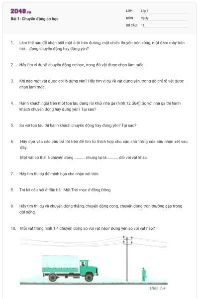 Bài 1: Chuyển động cơ học