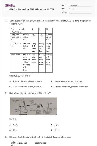 140 bài thí nghiệm từ đề thi 2019 có lời giải chi tiết (P4)
