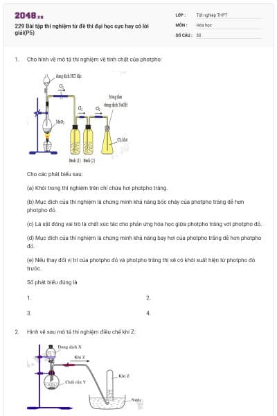 229 Bài tập thí nghiệm từ đề thi đại học cực hay có lời giải(P5)