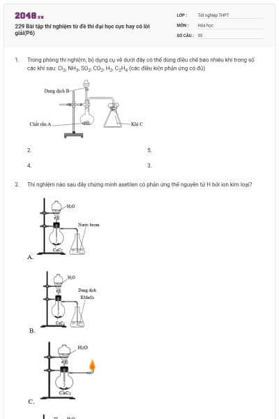 229 Bài tập thí nghiệm từ đề thi đại học cực hay có lời giải(P6)