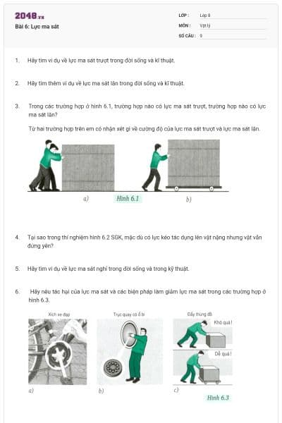 Bài 6: Lực ma sát