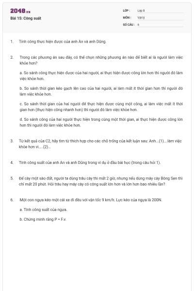 Bài 15: Công suất