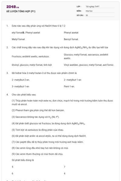 ĐỀ LUYỆN TỔNG HỢP (P1)