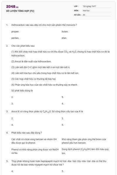 ĐỀ LUYỆN TỔNG HỢP (P2)