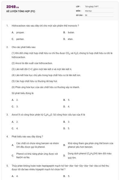 ĐỀ LUYỆN TỔNG HỢP (P2)