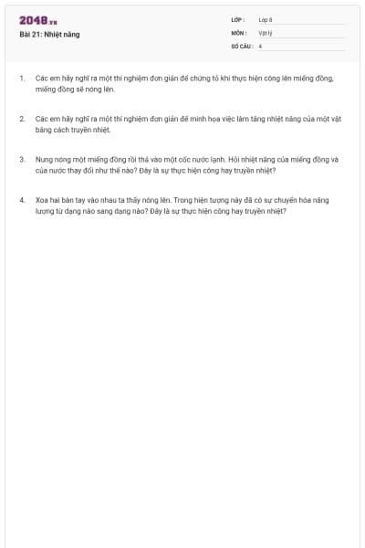 Bài 21: Nhiệt năng