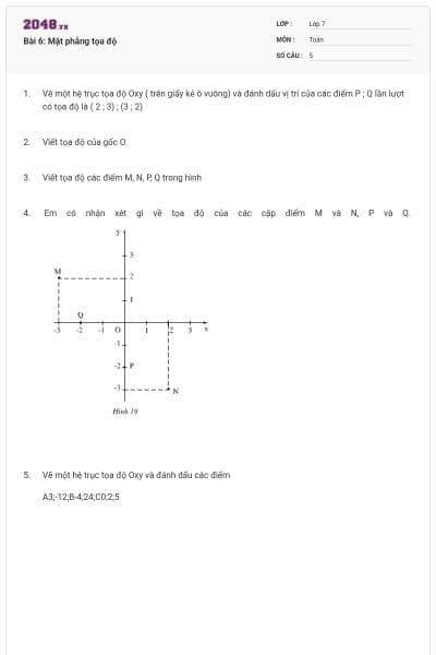 Bài 6: Mặt phẳng tọa độ