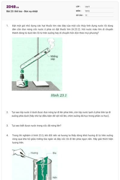 Bài 23: Đối lưu - Bức xạ nhiệt