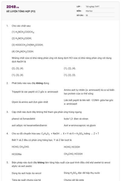 ĐỀ LUYỆN TỔNG HỢP (P3)