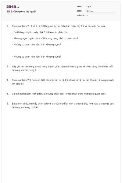 Bài 2: Cấu tạo cơ thể người