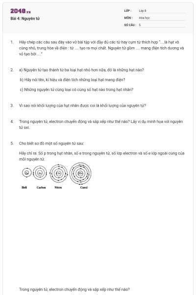 Bài 4: Nguyên tử