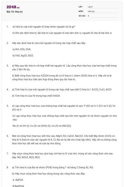 Bài 10: Hóa trị