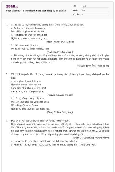 Soạn văn 8 KNTT Thực hành tiếng Việt trang 42 có đáp án