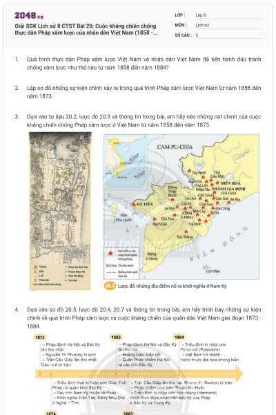 Giải SGK Lịch sử 8 CTST Bài 20: Cuộc kháng chiến chống thực dân Pháp xâm lược của nhân dân Việt Nam (1858 - 1884)