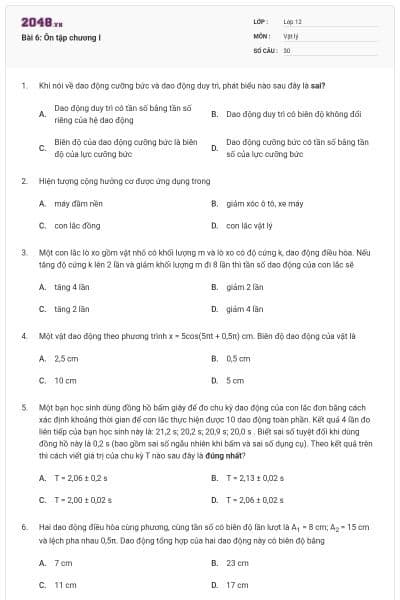 Bài 6: Ôn tập chương I