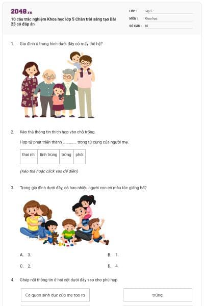 10 câu trắc nghiệm Khoa học lớp 5 Chân trời sáng tạo Bài 23 có đáp án