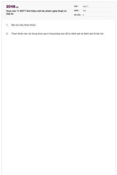 Soạn văn 11 KNTT Giới thiệu một tác phẩm nghệ thuật có đáp án