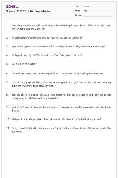 Soạn văn 11 CTST Lời tiễn dặn có đáp án