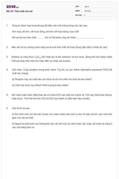 Bài 24: Tính chất của oxi