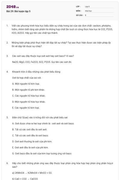 Bài 29: Bài luyện tập 5