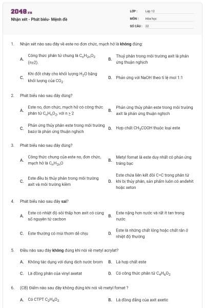 Nhận xét - Phát biểu- Mệnh đề