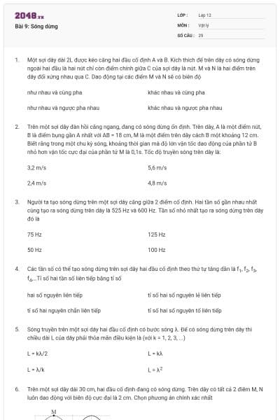 Bài 9: Sóng dừng