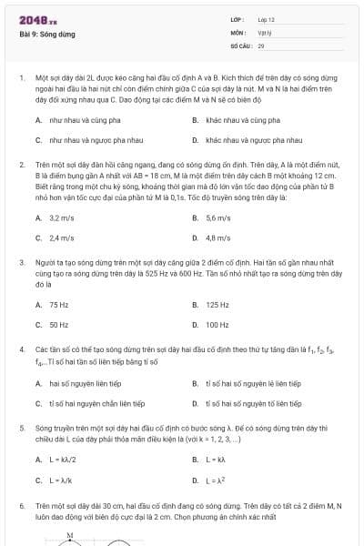 Bài 9: Sóng dừng