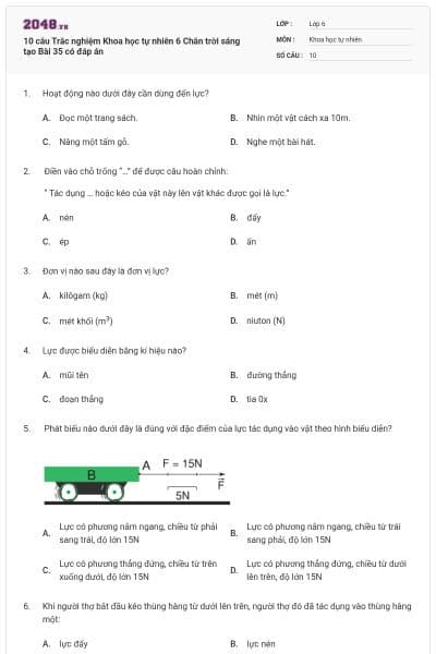 10 câu Trắc nghiệm Khoa học tự nhiên 6 Chân trời sáng tạo Bài 35 có đáp án